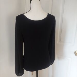 Calvin Klein Women's Blouson-Sleeve Top - Black - Size Small